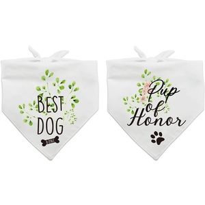 2 Pieces Pup of Honor, Best Dog Wedding Dog Bandana, Bridal Party Dog Bandana